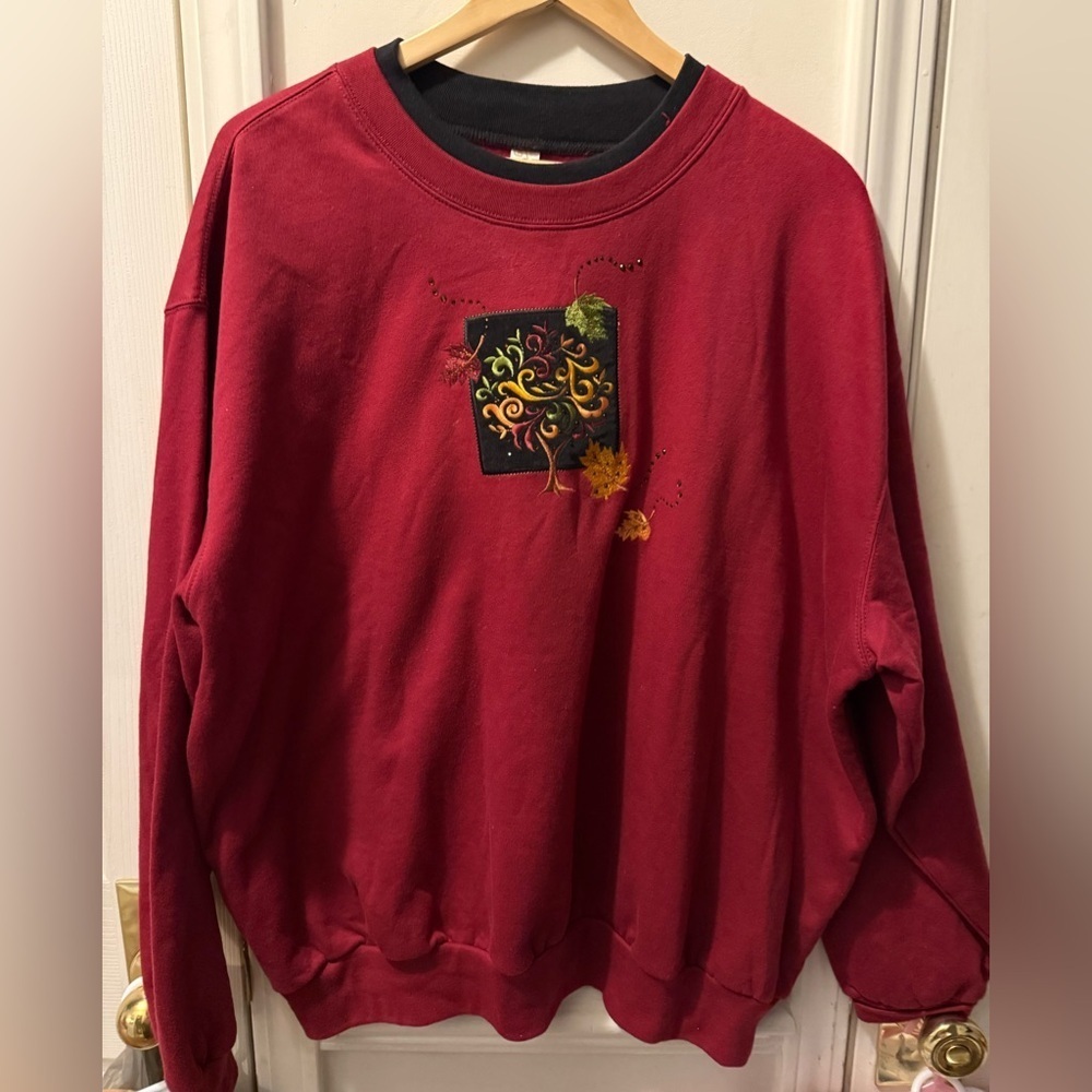 Vintage Decorated Originals Fall / Autumn Embroidered Crew Neck Sweatshirt
